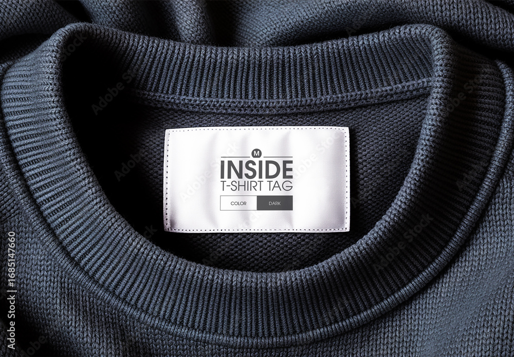 Realistic Inside Tshirt Tag Mockup Stock Template | Adobe Stock