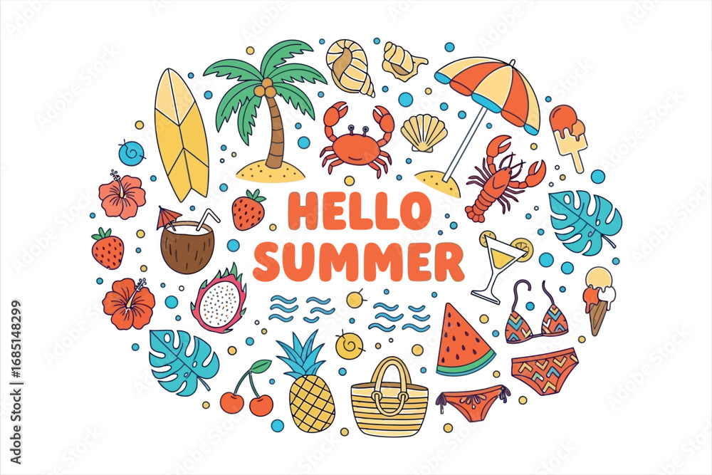 Fototapeta premium Hello Summer Vibes