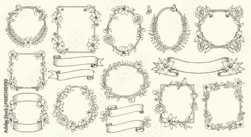 Elegant Decorative Frames and Vintage Border Collection Vector Illustration