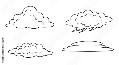 Preschool Coloring Sheet Types of Clouds Kids Early Science Learning Weather Activity
