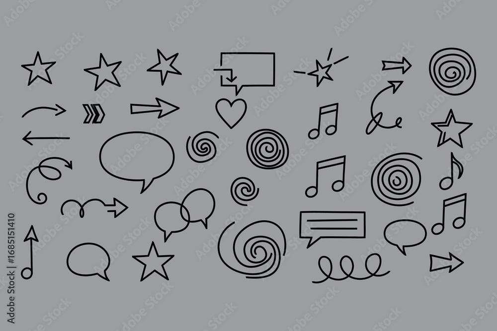 Obraz premium Hand-drawn doodle elements