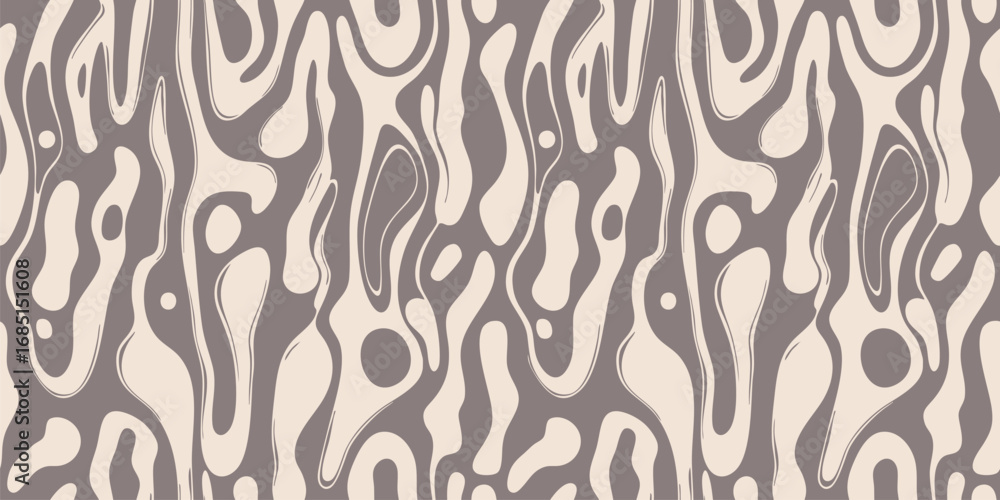 custom made wallpaper toronto digitalAbstract vector seamless pattern with organic shapes. Trendy natural background with liquid lines, fluid shapes, spots, biologic structures. Funky groovy wavy texture. Brown and beige repeated design