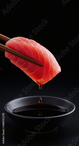Japanese cuisine sashimi in minimalist style