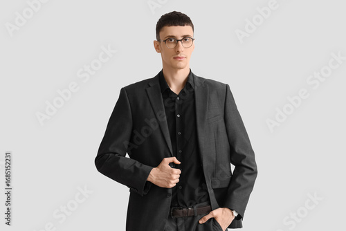 Handsome businessman in bla...