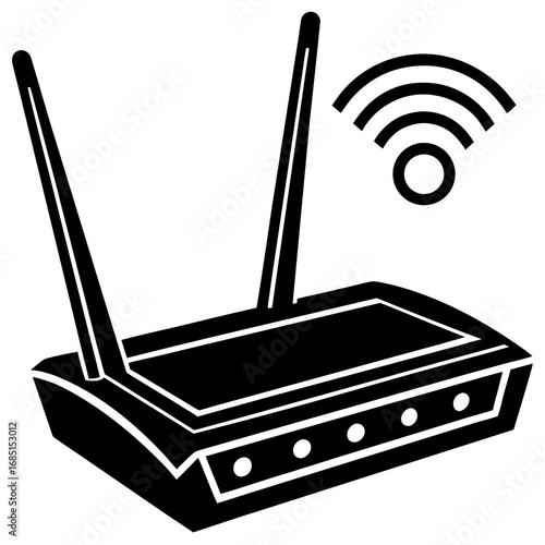  wi fi router silhouette black electronic