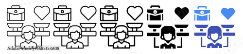 Work-Life Balance Icon In 5 Different Styles Set Collection