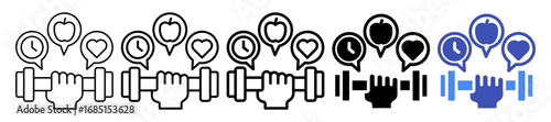 Wellness Program Icon In 5 Different Styles Set Collection