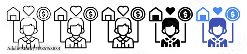Employee Benefits Icon In 5 Different Styles Set Collection