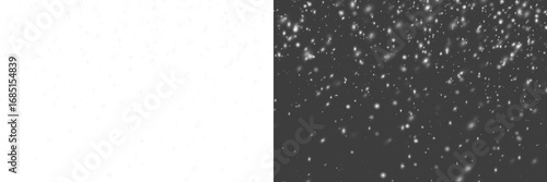 PNG Falling Snowflakes Overlay, Realistic Snowfall Effect on Transparent Background