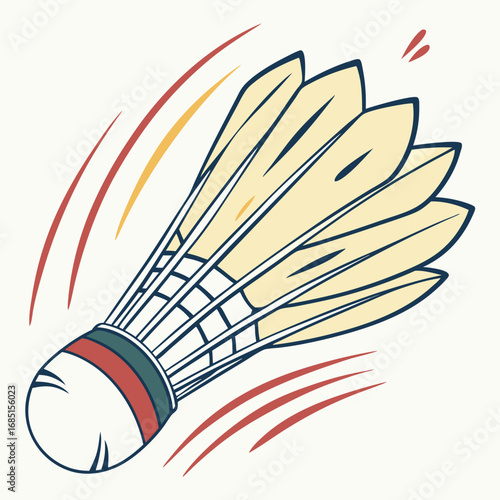 Shuttlecock with motion blur effect vector