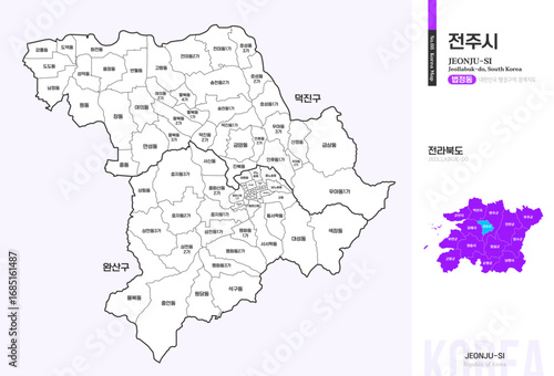 전라북도 진주시 법정동 윤곽선 지도