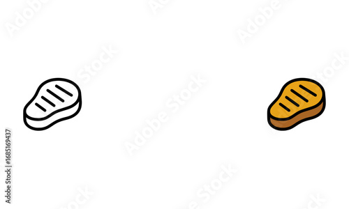 Juicy grilled steak icon representing delicious food and hearty meals for culinary inspiration