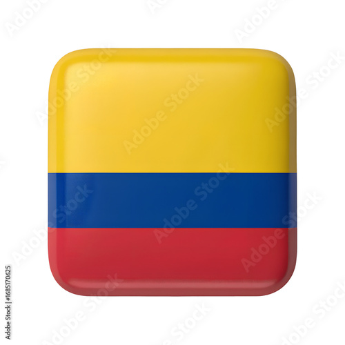 Free Download Colombia flag in Rounded Square icon isolated on a transparent background - GFXLoad