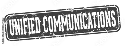 unified communications rectangular sign. unified communications stamp