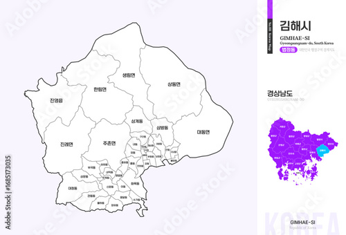 경상남도 김해시 법정동 윤곽선 지도
