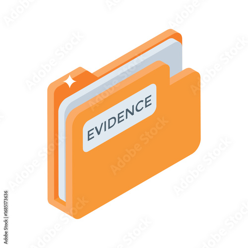 An isometric icon of closed evidence folder case