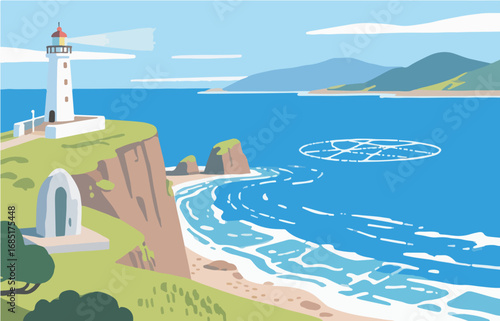 Natural scenery, vector graphics	
