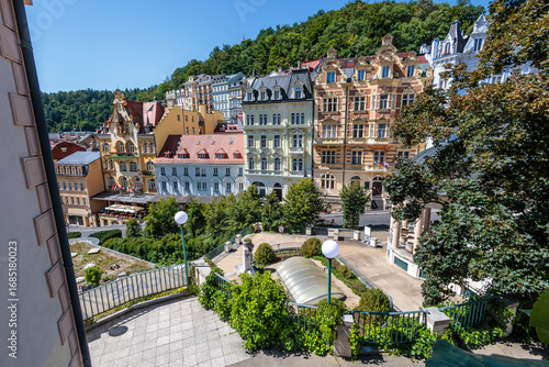 Photos Summer walk through the spa center of the famous Karlovy Vary (Carlsbad) in the