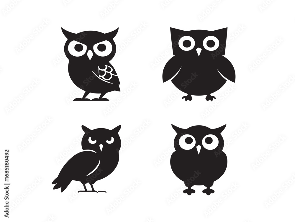 Fototapeta premium Majestic Owl Silhouette Vector Illustration For Creative Concepts
