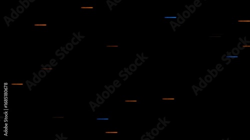 Modern Digital Lines in Neon Orange and Blue on Black Background