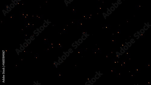 Glowing Fire Ember Particles In The Dark With Vivid Orange Hues
