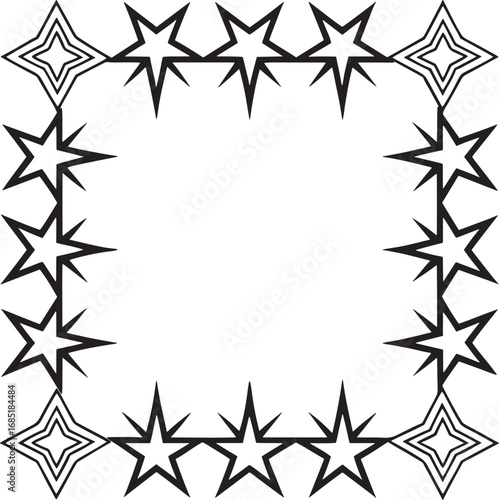 Geometric Stars Frame Border Graphic