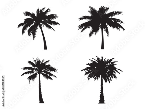 Tropical Palm Tree Silhouette Vector Illustration For Summer Posters