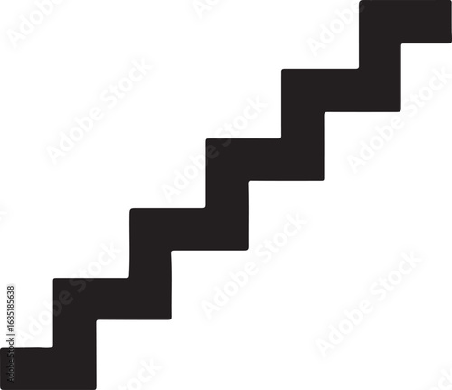 Silhouette vector of floating stairs top view design, abstract architectural step graphic for modern home decor.