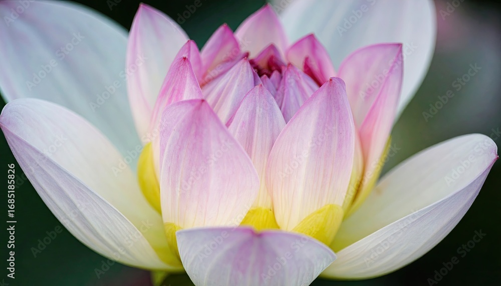 Fototapeta premium Soft Pink and White Lotus Flower Bloom Close Up