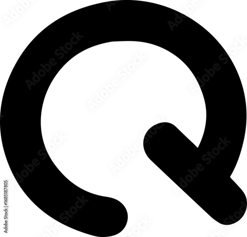 Minimalist black circular arrow icon for refresh, reload, undo, or cycle actions.