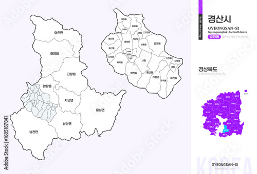 경상북도 경산시 법정동 윤곽선 지도