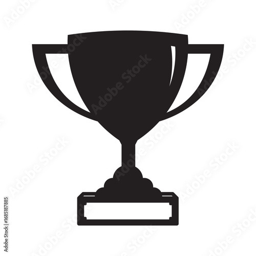 Classic trophy cup silhouette symbolizing success, victory, and recognition, ideal for awards, sports achievements, and celebratory themes.