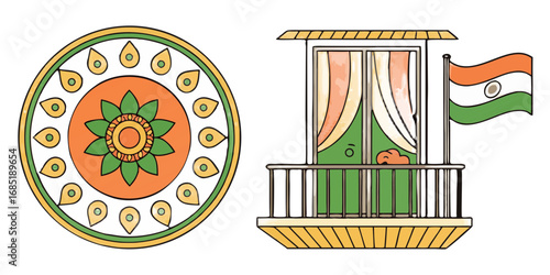 Karwa Chauth – Holographic Rangoli Hearts