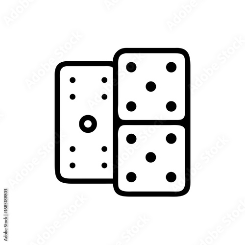Simple representation of two domino pieces showing different numbers of dots on each side