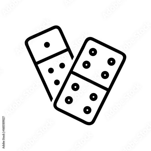 Two domino tiles showing different numbers of spots in a simple black and white outline style design
