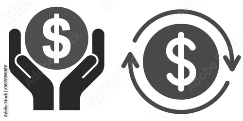 Financial investment and currency exchange concepts with dollar sign symbols in modern design