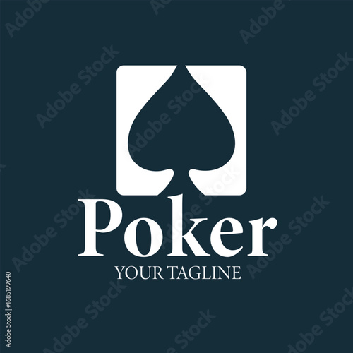 Poker Logo Design with Spade Symbol for Casino, Card Games, and Gambling Branding