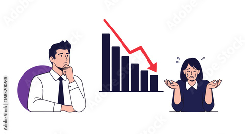 Economic downturn affecting businesses and individuals facing financial challenges and uncertainty