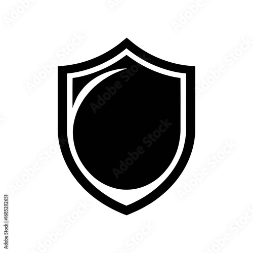 Secure shield symbol for safety, protection, and security. Strong, modern design for business