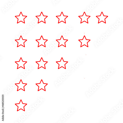 Rating feedback stars for reviews, evaluations, level of satisfaction, excellent service, five stars