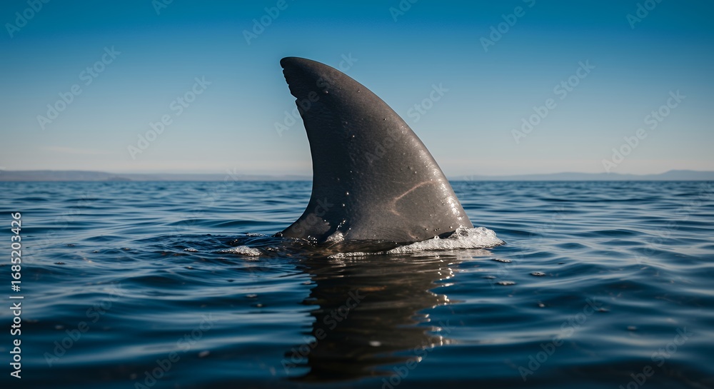 Fototapeta premium Shark fin above water