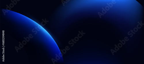 Abstract Blue Fluid Dynamic Curved On Dark Background Design