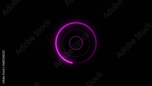 Radio waves concept magenta color 4k illustration. Radio wave signal motion graphics and Radio waves black background 4k illustration.