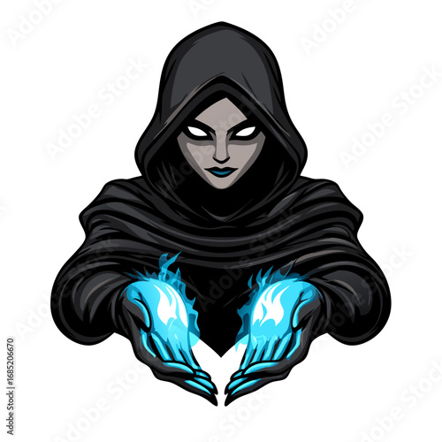 Hooded Mage Mascot Logo
