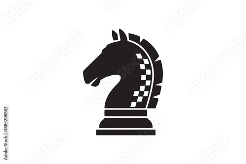 Chess Knight Silhouette Vector Design Minimalist Knight Chess Piece Silhouette
