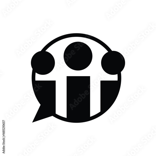 LinkedIn group icon single black vector. Flat community icon new design.