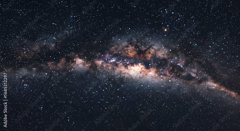 Obraz premium Milky Way's Splendor A Panoramic View of the Cosmic Tapestry