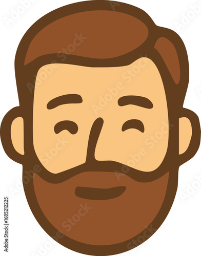 Man with short beard flat design vector illustration