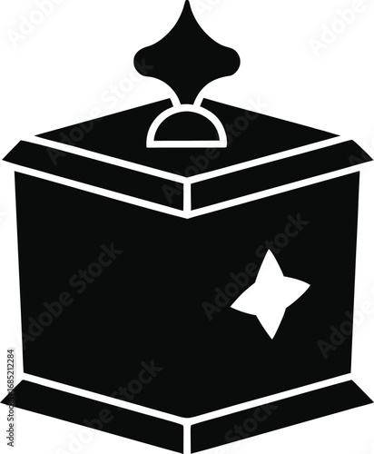 Vector illustration of a black magic lamp