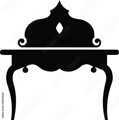 Black ornate table vector icon